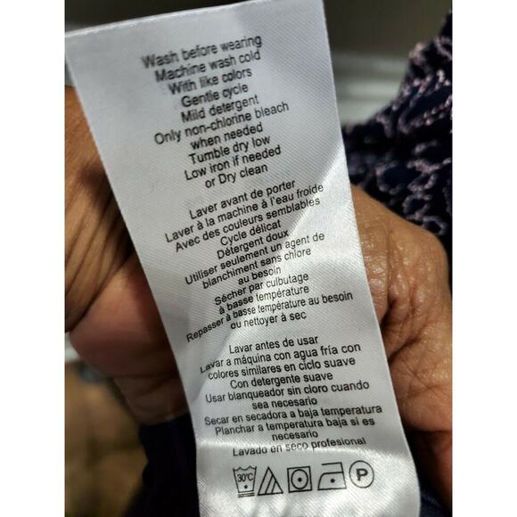 Motherhood Women's Blue Nylon Short Sleeve Round Neck Knee Length Dress Size L - Picture 12 of 12